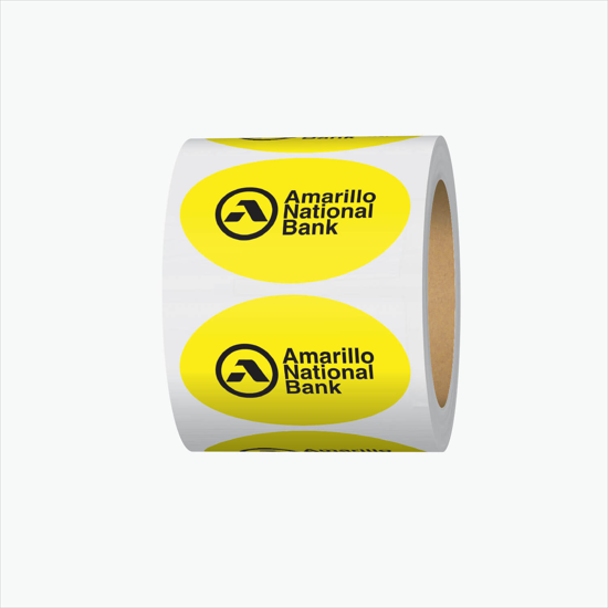 Adhesive Roll Labels - 1h x 1 1/2w Oval - Roll of 1000