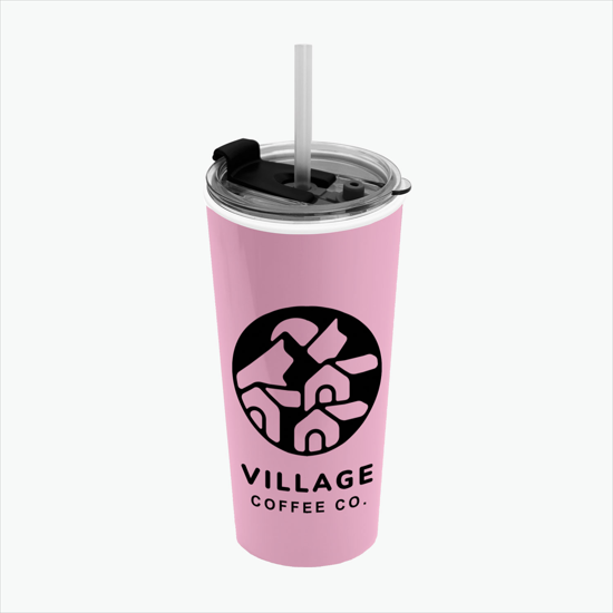 18 oz Road Master Tumbler with Flip Up Lid and Straw