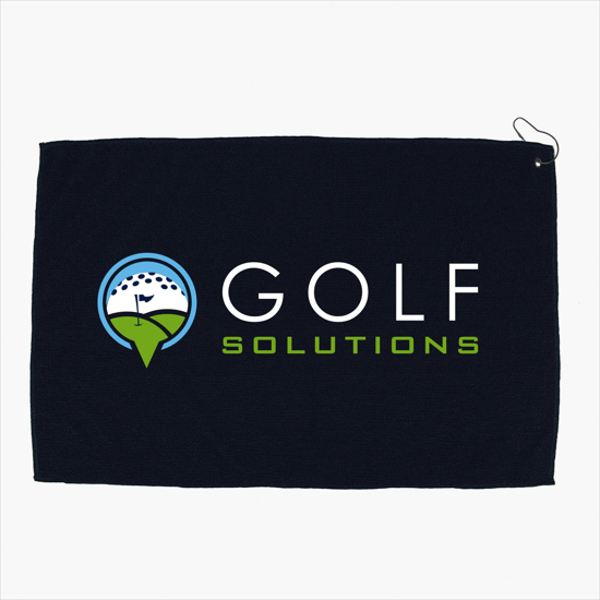 16 x 25 Recycled Polyester Hemmed Golf Towel with Grommet And Hook - Full Color