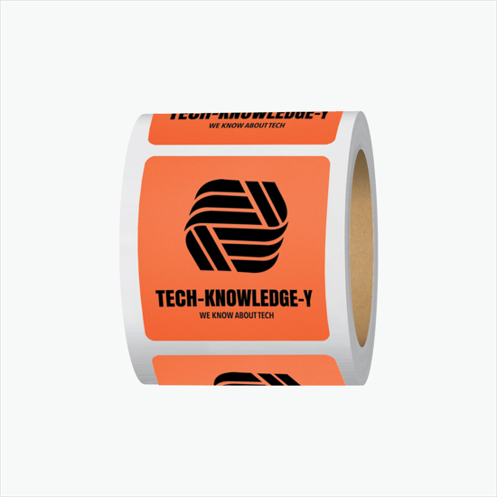 Adhesive Roll Labels - 1 1/2 Square - Roll of 1000