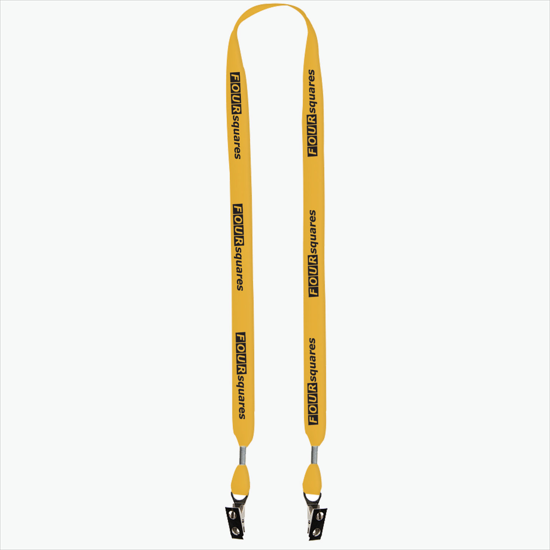 5/8 One Ply Cotton Lanyard - Double Bulldog Clip