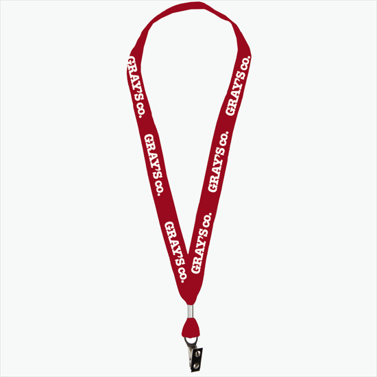 1 One Ply Cotton Lanyard - Bulldog Clip