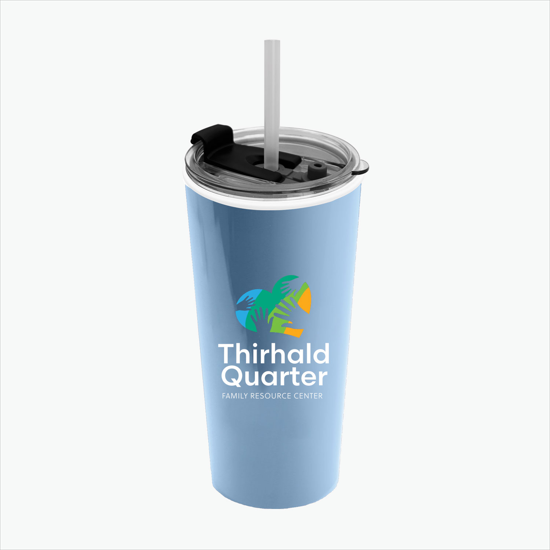 18 oz Road Master Tumbler with Flip Up Lid and Straw - Full Color