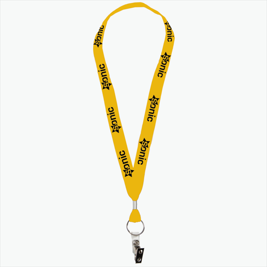 1 One Ply Cotton Lanyard - Vinyl Bulldog Clip