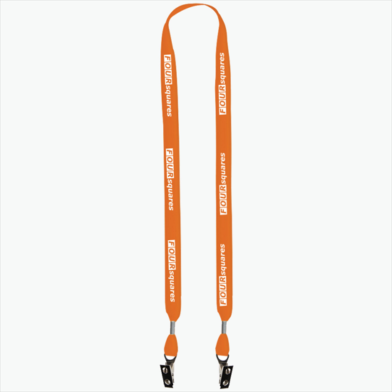 5/8 One Ply Cotton Lanyard - Double Bulldog Clip