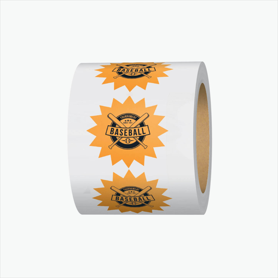 Adhesive Roll Labels - Burst - Roll of 1000