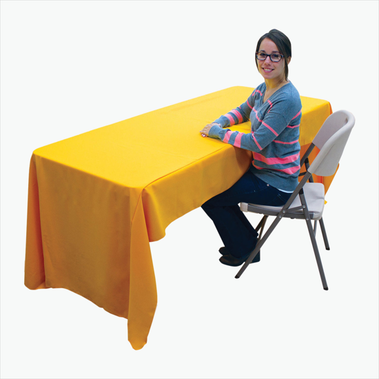 6' Laser Edge Open Back Table Cover - Full Coverage