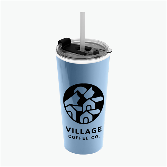 18 oz Road Master Tumbler with Flip Up Lid and Straw