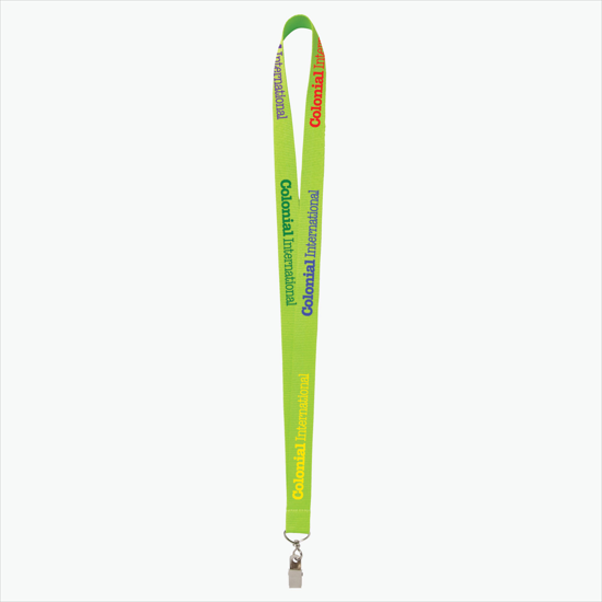Plan Ahead & Save - 3/4 Economy Poly-Dye Full-Color Printed Lanyard w/Swivel Bulldog Clip