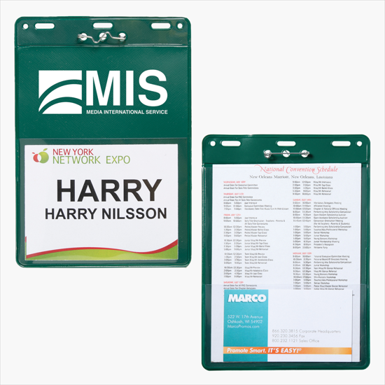 Trade Show Badge Caddy - Printed - Pin Attachment