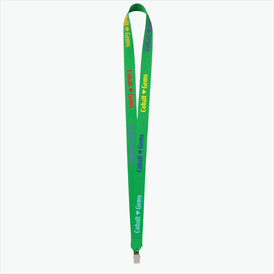 Plan Ahead & Save - 3/4 Economy Poly-Dye Full-Color Printed Lanyard w/Non-Swivel Bulldog Clip