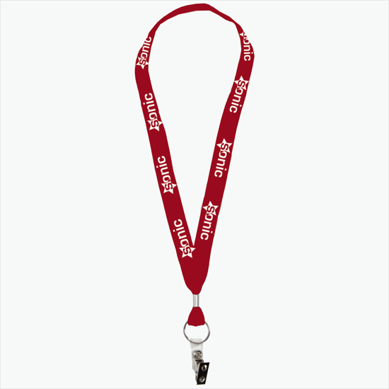 1 One Ply Cotton Lanyard - Vinyl Bulldog Clip