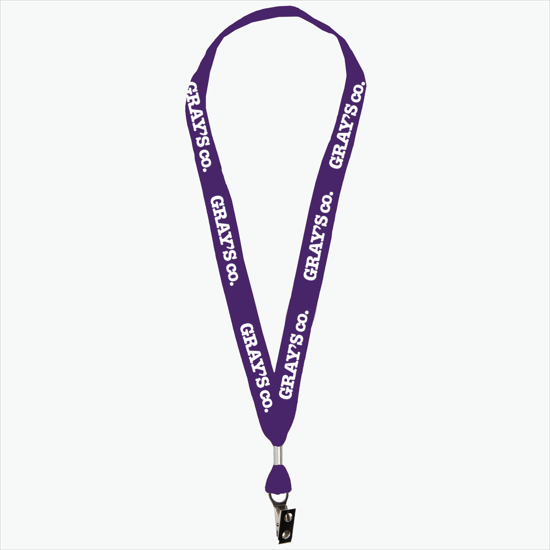 1 One Ply Cotton Lanyard - Bulldog Clip