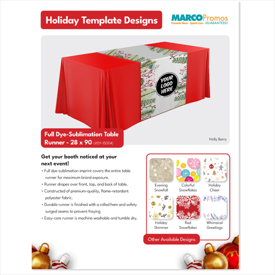 Recycled Full Dye-Sublimation Table Runner - 28 x 90
