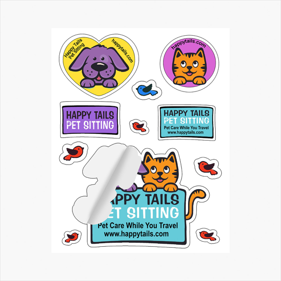 CustomCut Full Color Removable Vinyl Sticker Sheet - 6 x 8