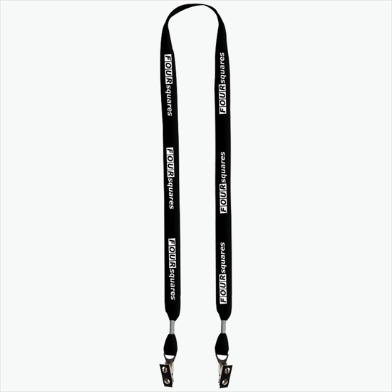 5/8 One Ply Cotton Lanyard - Double Bulldog Clip