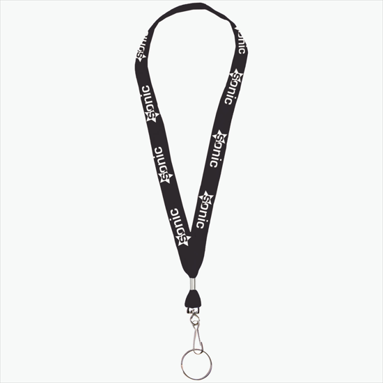 1 One Ply Cotton Lanyard - J-Hook w/Split Key Ring