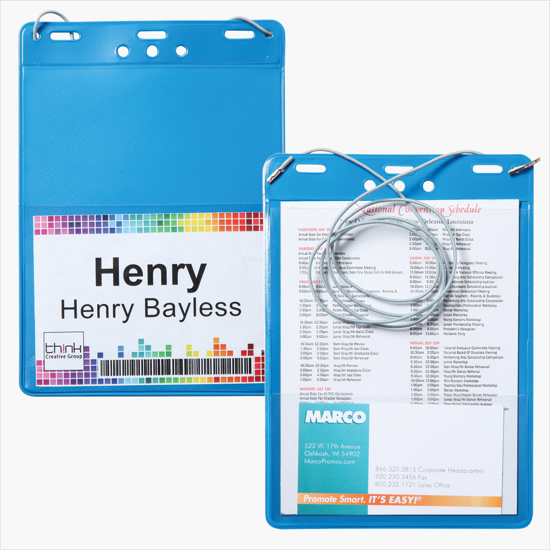 Trade Show Badge Caddy - Blank - Neck Cord Attachment