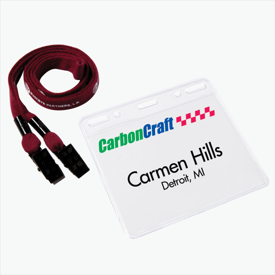 1/2 Cotton No Flip Lanyard and Badge Holder Combo - Double Bulldog Clip