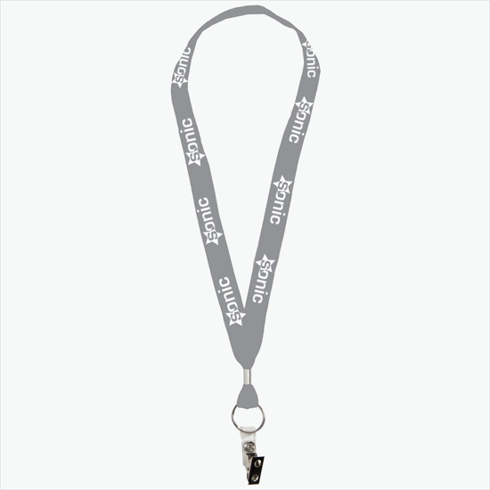 1 One Ply Cotton Lanyard - Vinyl Bulldog Clip