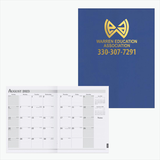 8 1/4 x 10 3/4 Academic Monthly Planner with Metro Paper Cover