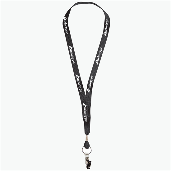 5/8 One Ply Cotton Lanyard - Vinyl Bulldog Clip