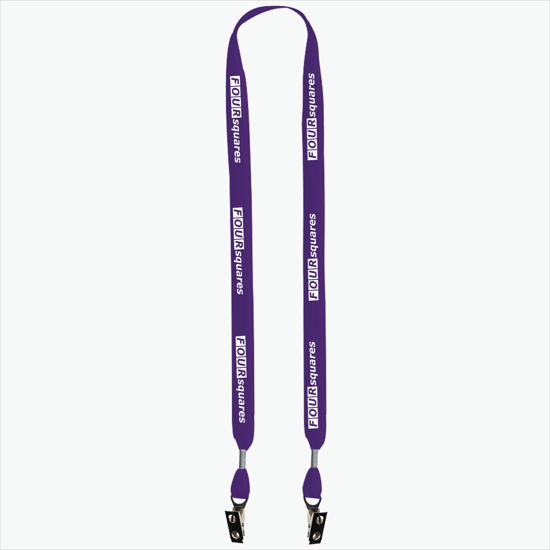 5/8 One Ply Cotton Lanyard - Double Bulldog Clip