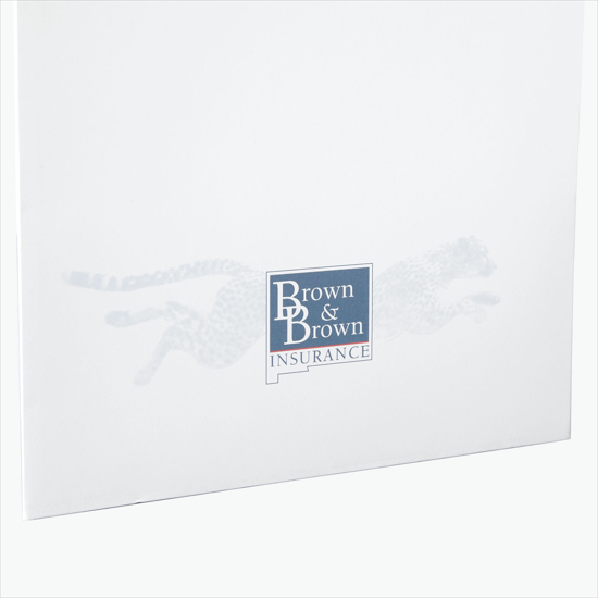 White Presentation Folder - Printed - Business Card Slits w/Rolodex Card