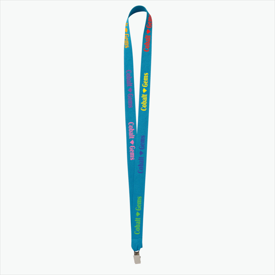 Plan Ahead & Save - 3/4 Economy Poly-Dye Full-Color Printed Lanyard w/Non-Swivel Bulldog Clip
