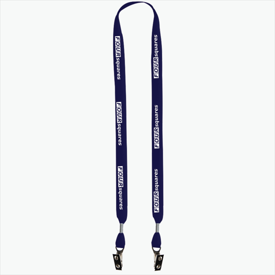 5/8 One Ply Cotton Lanyard - Double Bulldog Clip