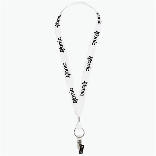 1 One Ply Cotton Lanyard - Vinyl Bulldog Clip