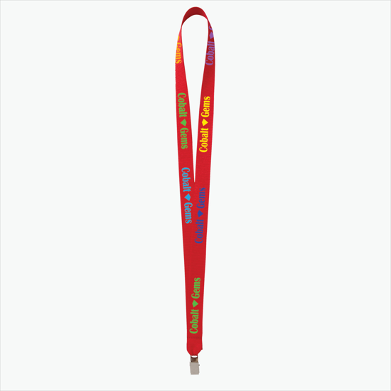 Plan Ahead & Save - 3/4 Economy Poly-Dye Full-Color Printed Lanyard w/Non-Swivel Bulldog Clip