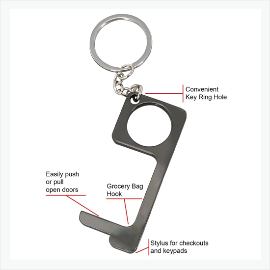Touch-Free Keyring Tool in Zipper Pouch Set