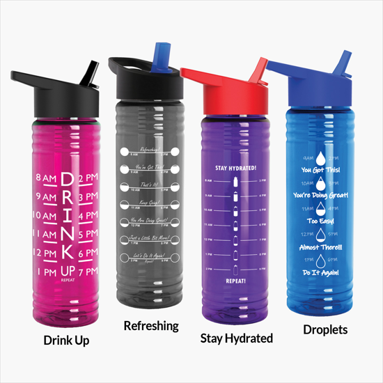 24 oz Slim Fit Water Bottle with Flip Straw Lid - Full Color