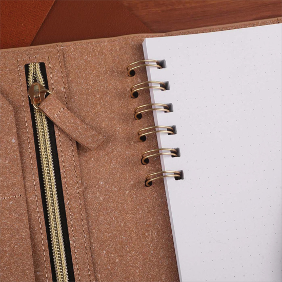 EcoScribe Recycled Leather Ring Bound Notebook