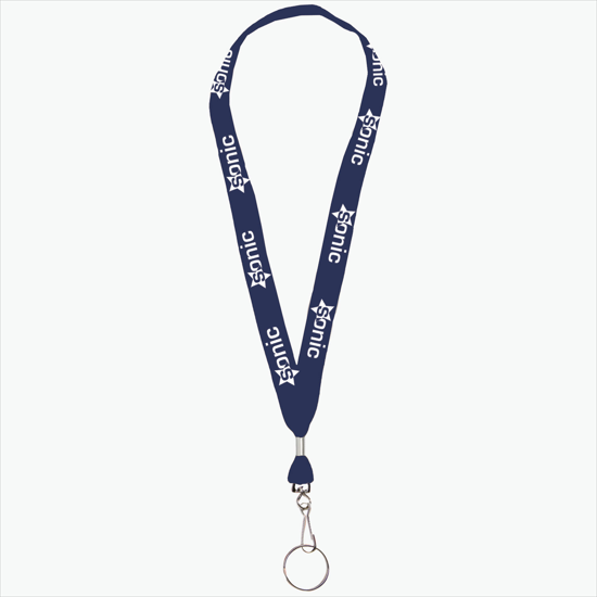 1 One Ply Cotton Lanyard - J-Hook w/Split Key Ring