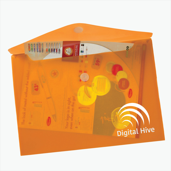 Velcro® Closure Translucent Portfolio - One-Color Imprint