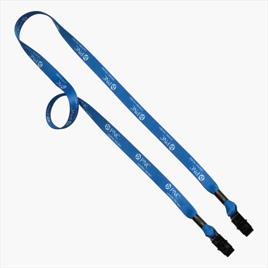 1/2 Full Color Lanyard w/Double Bulldog Clip