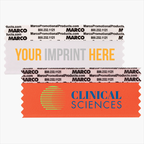 4 x 1 5/8 Horizontal Ribbon - Custom Title - 2 Color Imprint