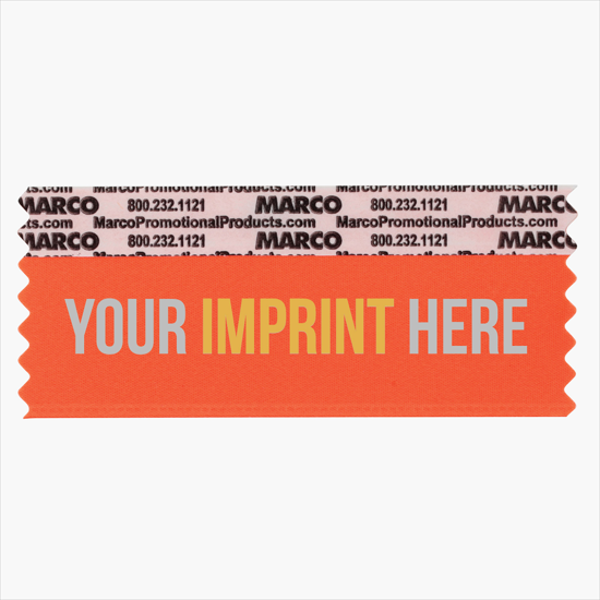 4 x 1 5/8 Horizontal Ribbon - Custom Title - 2 Color Imprint