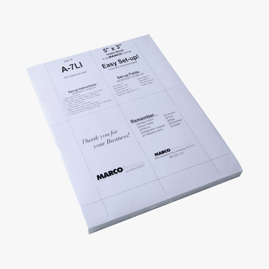 Premium Blank Laser Insert Stock - 5 x 3 - White - Pack of 500 Inserts