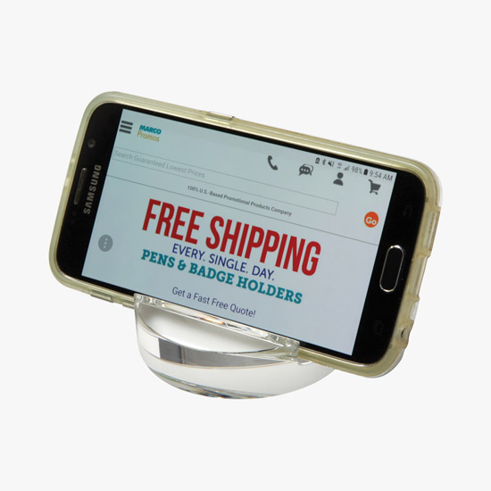 Full Color Round Crystal Phone Stand Paperweight