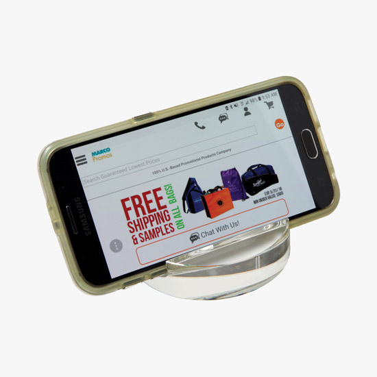 Round Crystal Phone Stand Paperweight