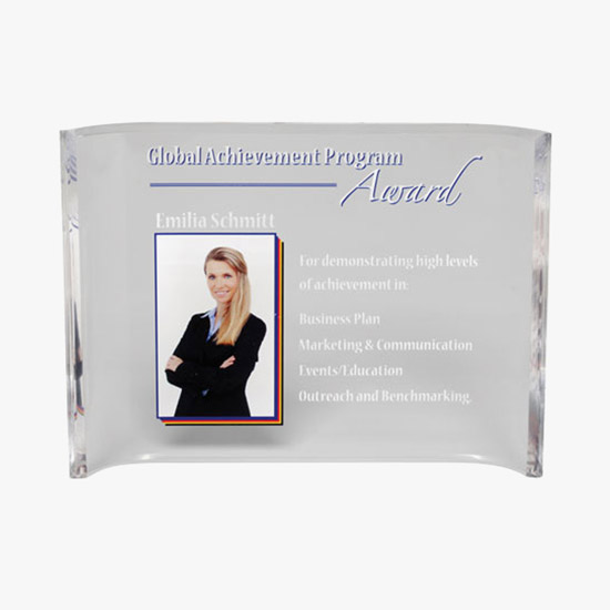 Acrylic Crescent Award - 5 x 7 - Full Color