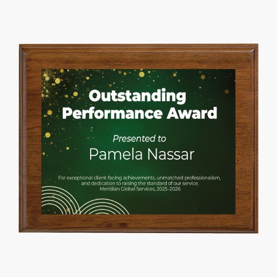 Ashford Medium Plaque Award - Full Color