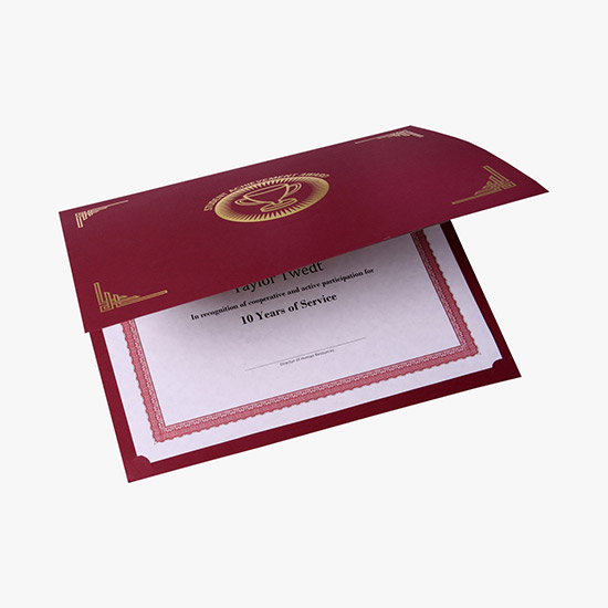 Linen Certificate Folder - Printed
