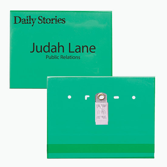 3 x 4 Side-Loading Tinted Badge Holders - Clip Attachment