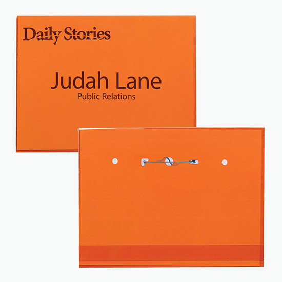 3 x 4 Side-Loading Tinted Badge Holders - Pin Attachment