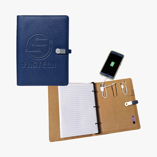 Executive Junior Power Bank Binder with USB Drive Closure