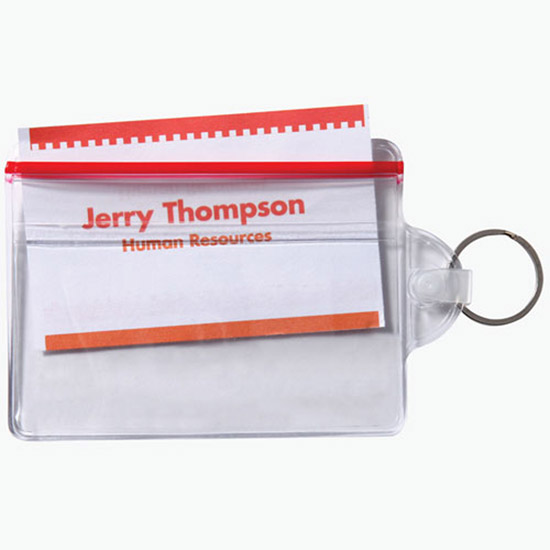 Vinyl Zip Seal Holder with Key Ring - Printed